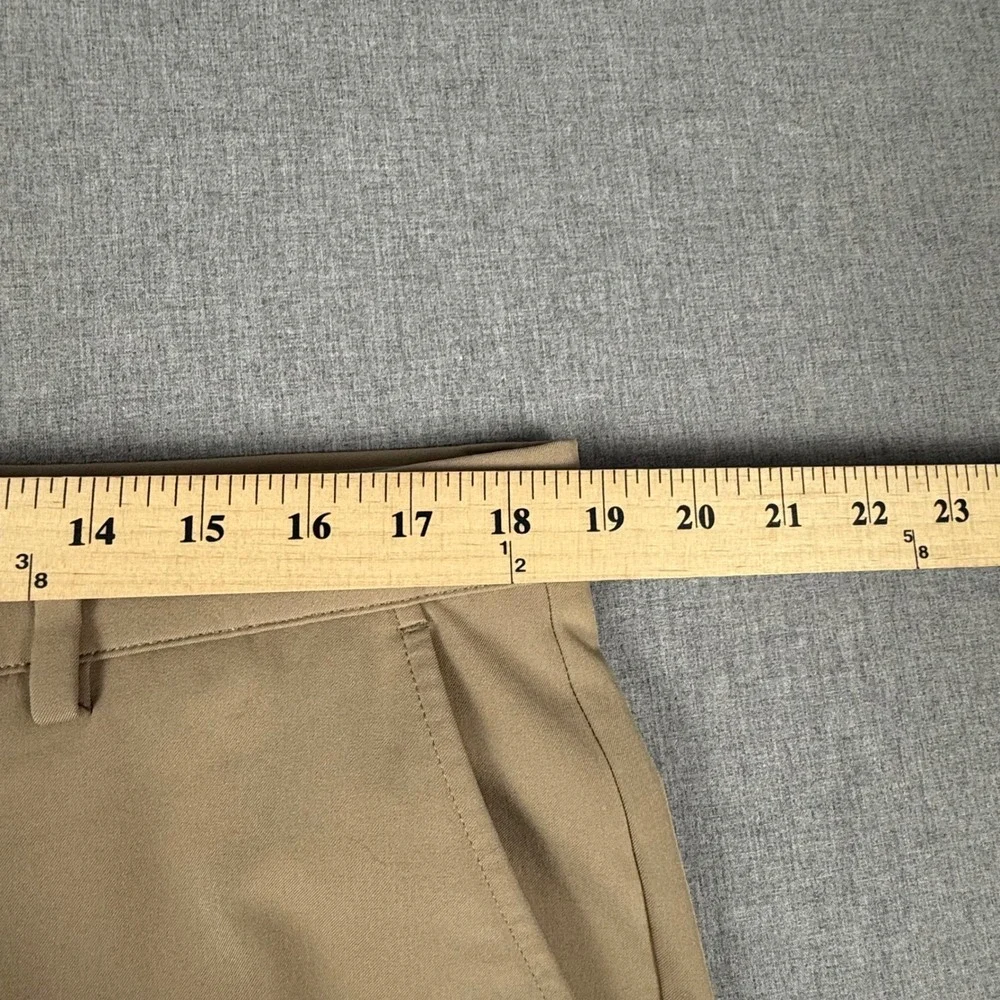Greg Norman Mens Tan Golf Pants 36x30 Shark Logo Khaki Stretch Performance